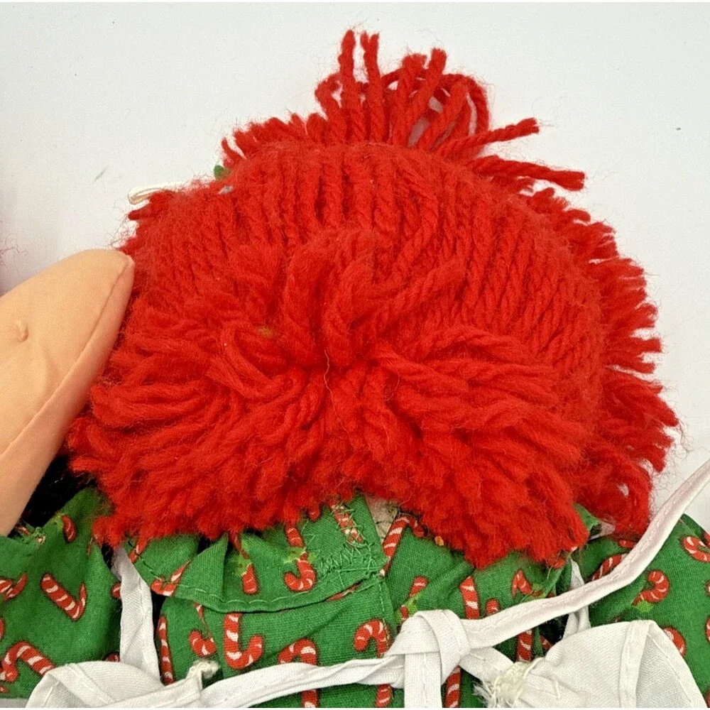 Vintage Playskool RAGGEDY ANN  & ANDY Christmas Theamed Stuffed Plush Dolls 13”